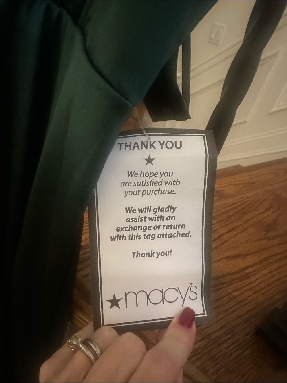Macy's Strapless Forest Green Satin Prom Gown - Picture 8 of 8